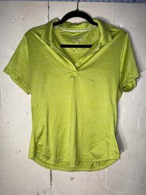 Tommy Bahama IslandZone Women's Lime Green Delray V-Neck Short Sleeve Golf Polo